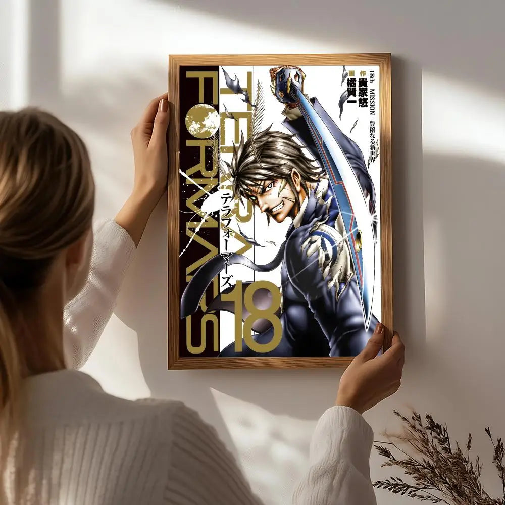 Terra Formars Anime Poster – HD Waterproof Self-Adhesive Wall Art Anime Wall Poster Peaceful Pleasures Health and Wellness White7 15X20cmNoframe