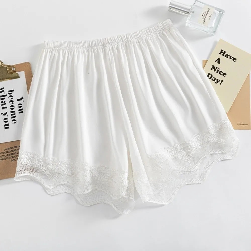 Women's Satin Sleep Shorts 2-Pack | Lace Breathable Homewear Women's Sleep Shorts Peaceful Pleasures Health and Wellness