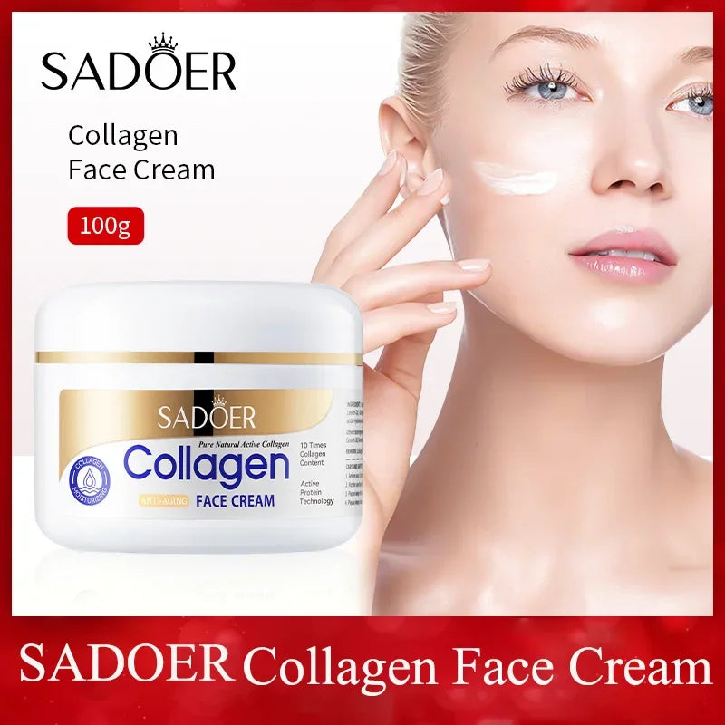 SADOER Collagen Firming Face Cream – Moisturizing 100g Peaceful Pleasures Health and Wellness Default Title