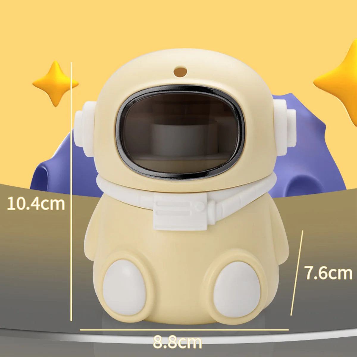 1Pcs Cartoon Astronaut Toothpick Storage Box Automatic Pop-up Toothpick Box Home Living Room Dining Room Toothpick Holder Peaceful Pleasures Health and Wellness Light yellow