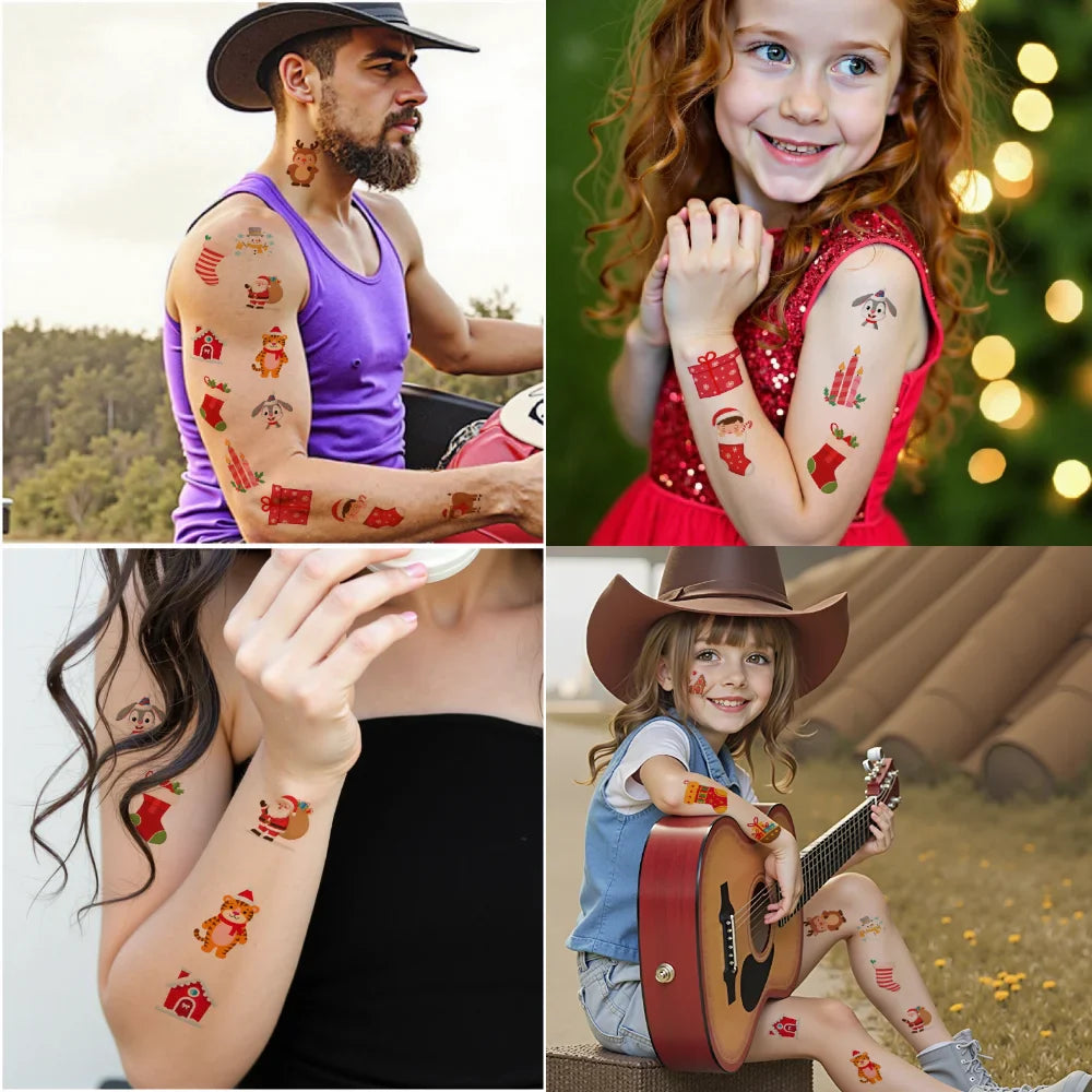 54pcs Christmas Temporary Tattoo Stickers for Kids – Holiday Set