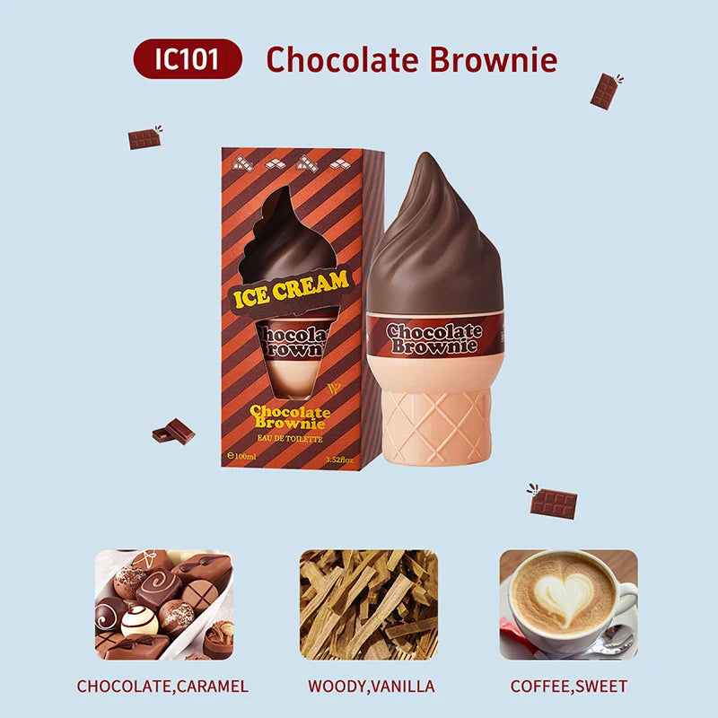 Ice Cream Cute Perfume Brand Long-lasting Eau De Toilette Floral Fruity Citrus Rose Charming Sweet Fragrance Women Body Spray Peaceful Pleasures Health and Wellness Chocolate 100ml