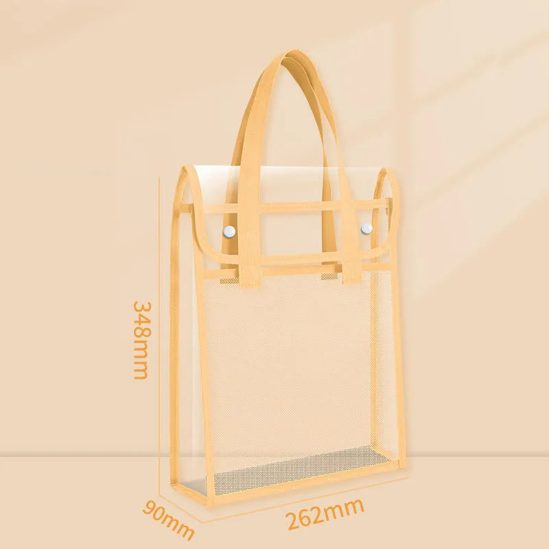 Large Capacity Tote Bag Transparent File Student Textbook Homework