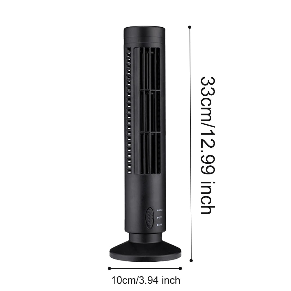 USB Bladeless LED Tower Fan – 2-Speed Portable Floor Fan Peaceful Pleasures Health and Wellness