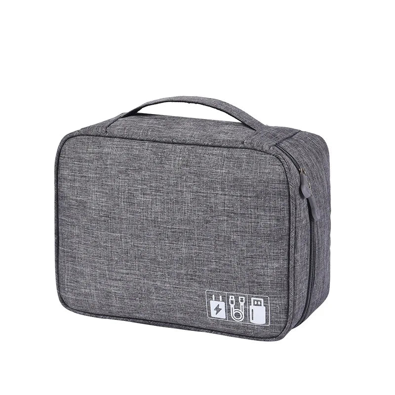 Cable Management Organizer Cable Winder Digital Product Storage Bag Phone Cord Protector Zipper Pouch Case Accessories Supplies Peaceful Pleasures Health and Wellness Gray Large