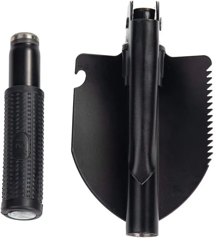 Gardening Folding Shovel Military Camping Shovel Survival Gear Entrenching Tool with Carrying Pouch Metal Handle Peaceful Pleasures Health and Wellness Black