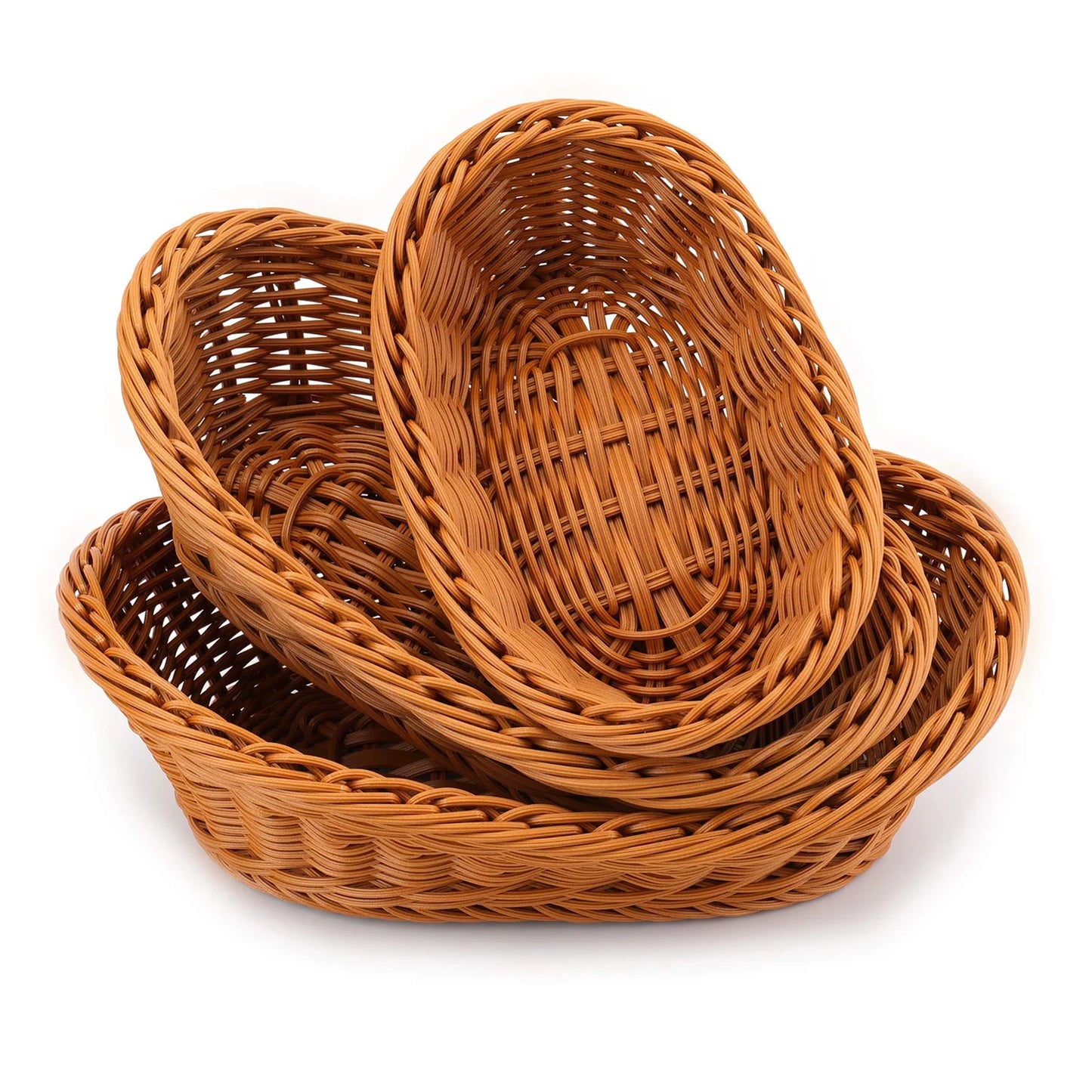 Simulation Hand Woven Rattan Basket Stylish Woven Fruit Candy Cake Food Serving Basket Tray for Restaurant Kitchen Table Peaceful Pleasures Health and Wellness