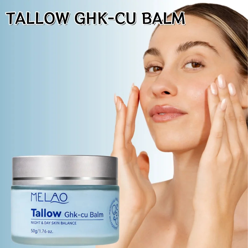 Ghk-cu Blue Copper Peptide Face Cream Beef Tallow Moisturizing Repair Cream Refreshing And Deeply Hydrating Daily Skincare Peaceful Pleasures Health and Wellness