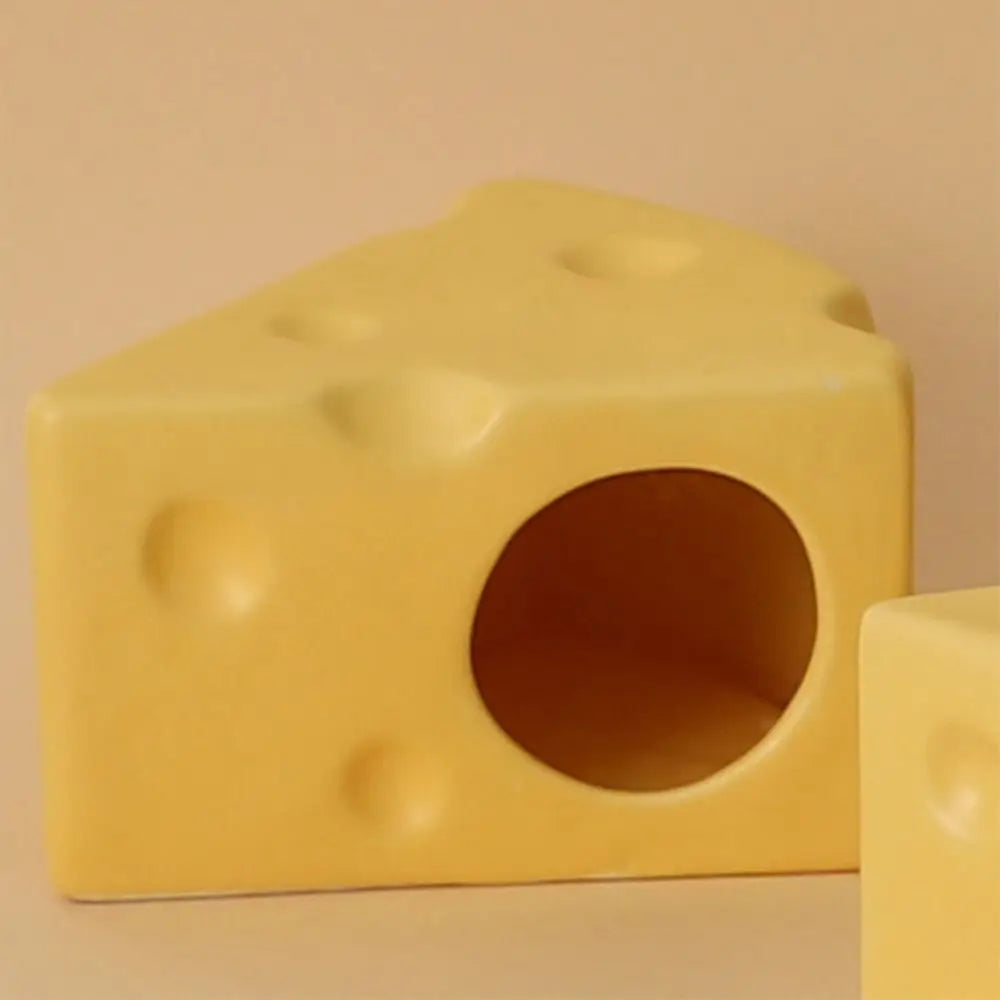 Ceramic Cheese Hamster House – Hideout & Feeding Dish