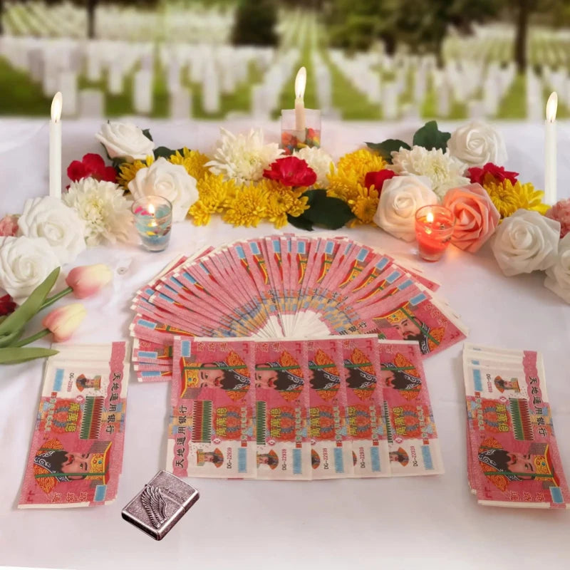 10 pacotes Ancestor Money Joss Paper Hell Bank Notes Sacrificial Offerings Connection with Your Ancestor Bring Good Fortune Peaceful Pleasures Health and Wellness