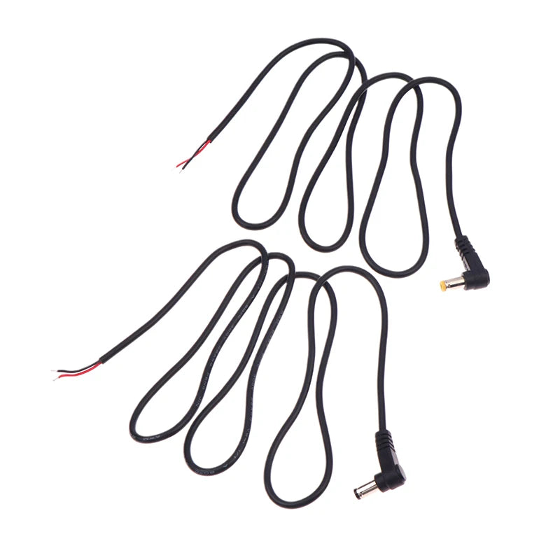 5.5 X 2.1mm/2.5mm Right Angle DC Power Cable DC Male Plug Power Contor Plug Contor Extension Line Peaceful Pleasures Health and Wellness