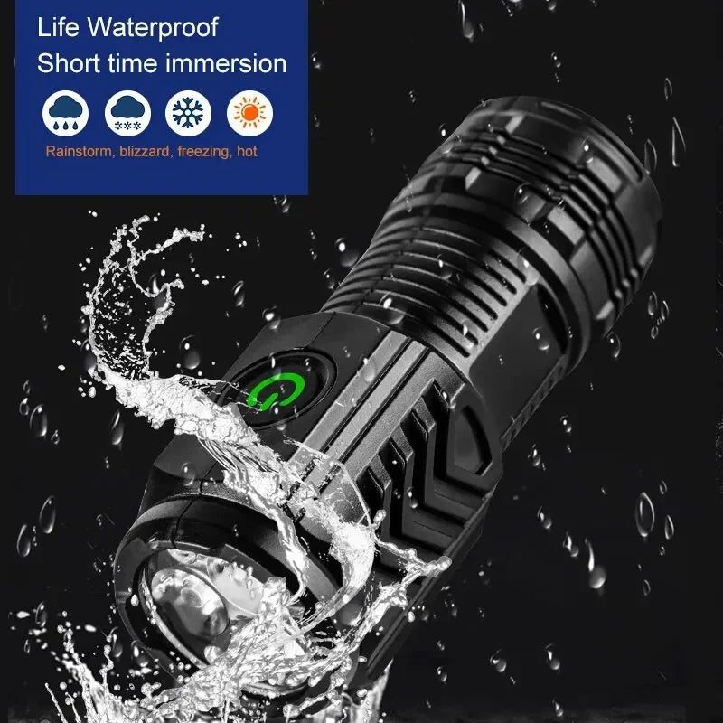 ZHIYU Mini Tactical Flashlight | 3 LED Rechargeable Torch