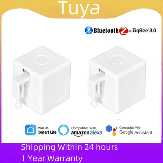 Tuya Zigbee 3.0 Bluetooth Smart Fingerbot Switch Remoter Garage Curtain Button Robot Pusher for Alexa Google Home Voice Assitant Peaceful Pleasures Health and Wellness