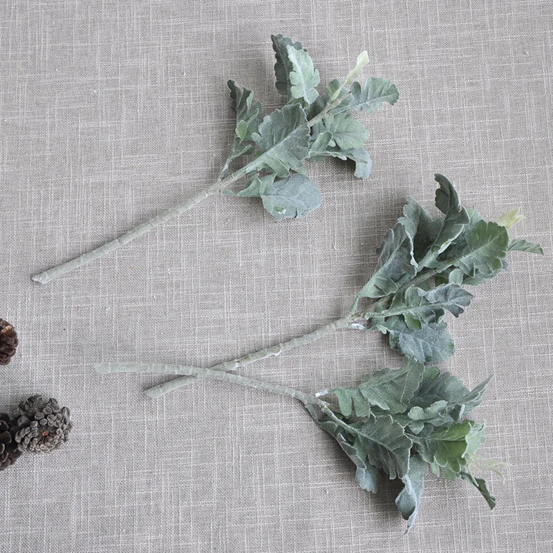 33cm Silk Silver Leaf Chrysanthemum Artificial Plant | Home Decor