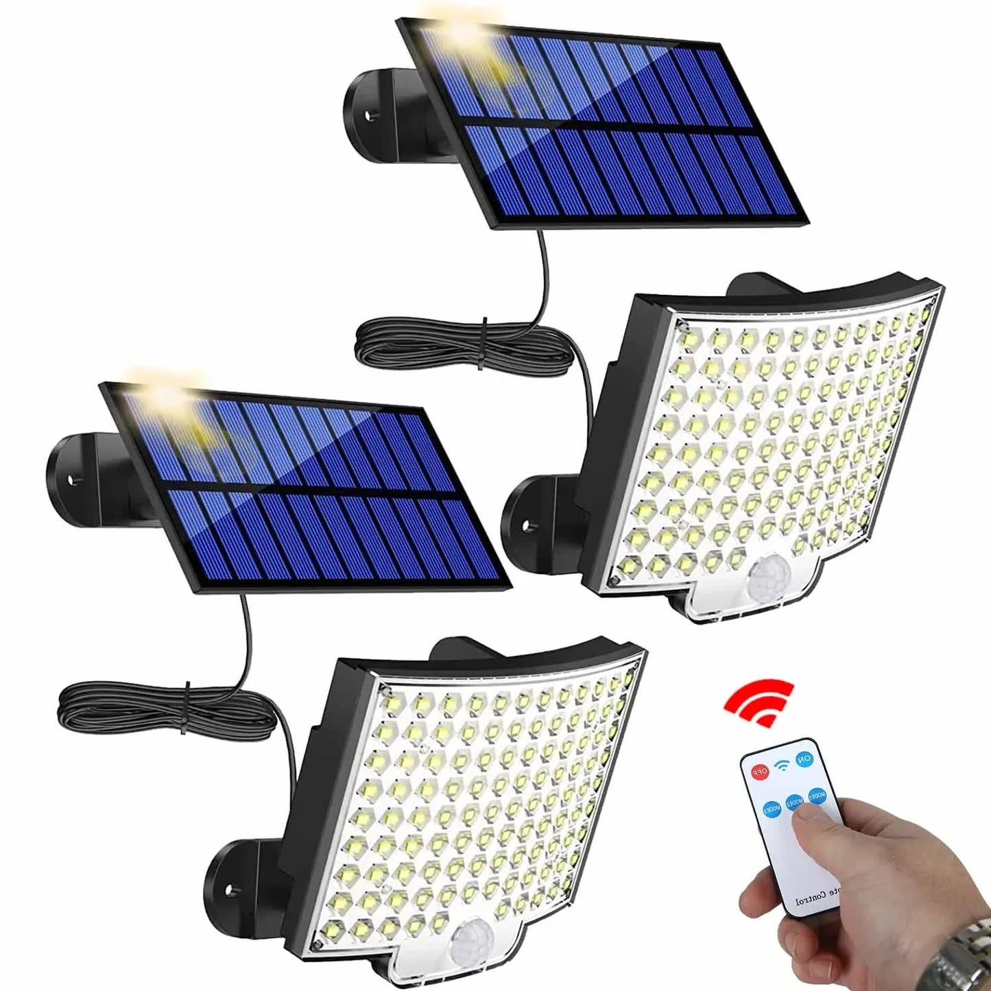 106 LED Solar Floodlight Motion Sensor Remote IP65 Waterproof