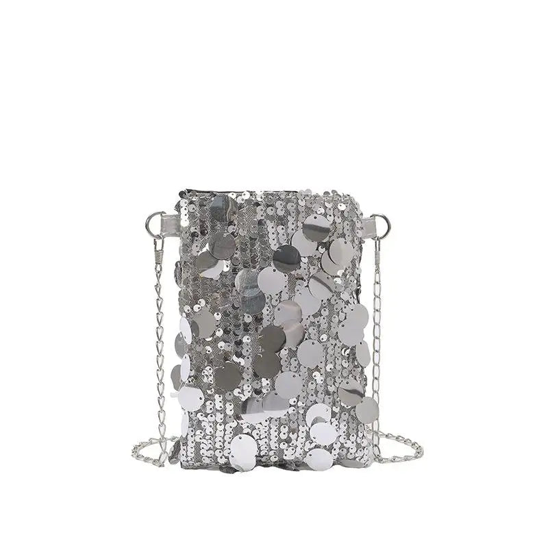 Sequined Crossbody Bag – Women's Chain Shoulder Purse