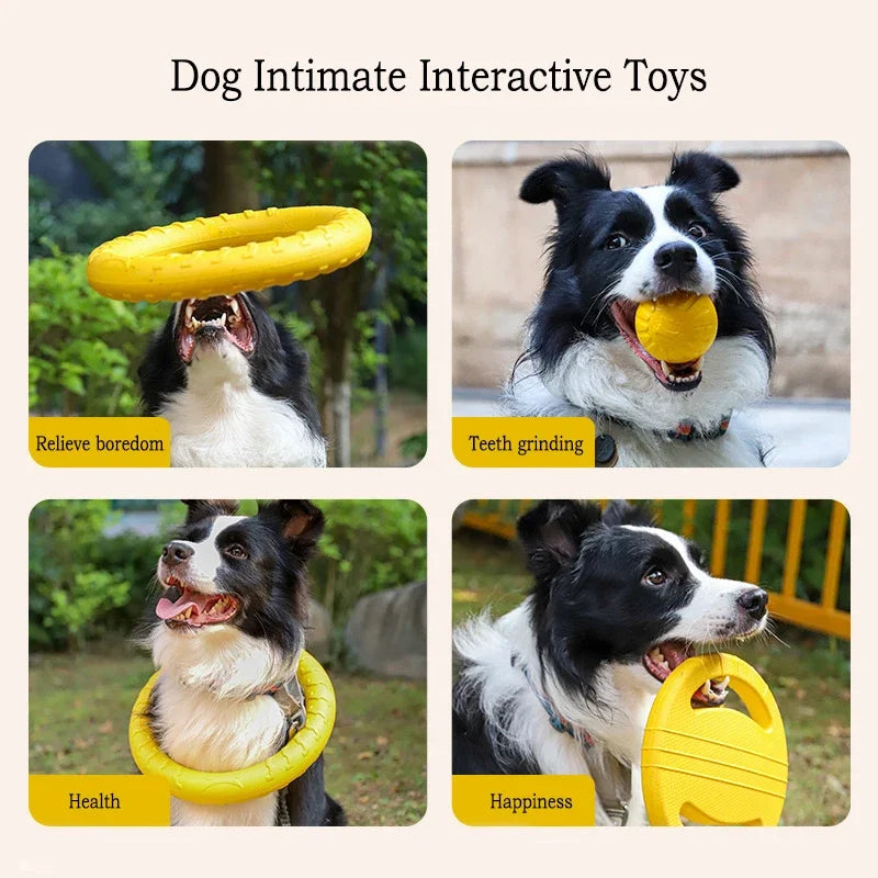 EVA Dog Toys 4-Pack – Flying Disc, Ball & Tug Rope Interactive Dog Toy Set Peaceful Pleasures Health and Wellness