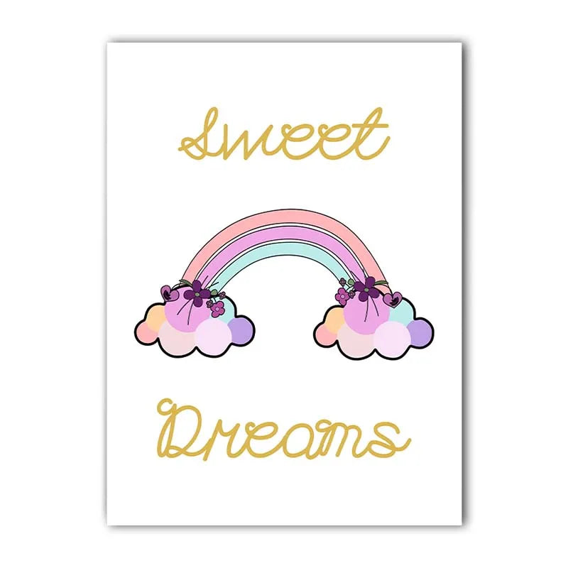 Nursery Inspirational Quotes Wall Art, Rainbow Canvas Painting, Minimalist Aesthetic Poster Print for Baby Kids Bedroom Decor Peaceful Pleasures Health and Wellness 02 40x50cm No Frame China Mainland