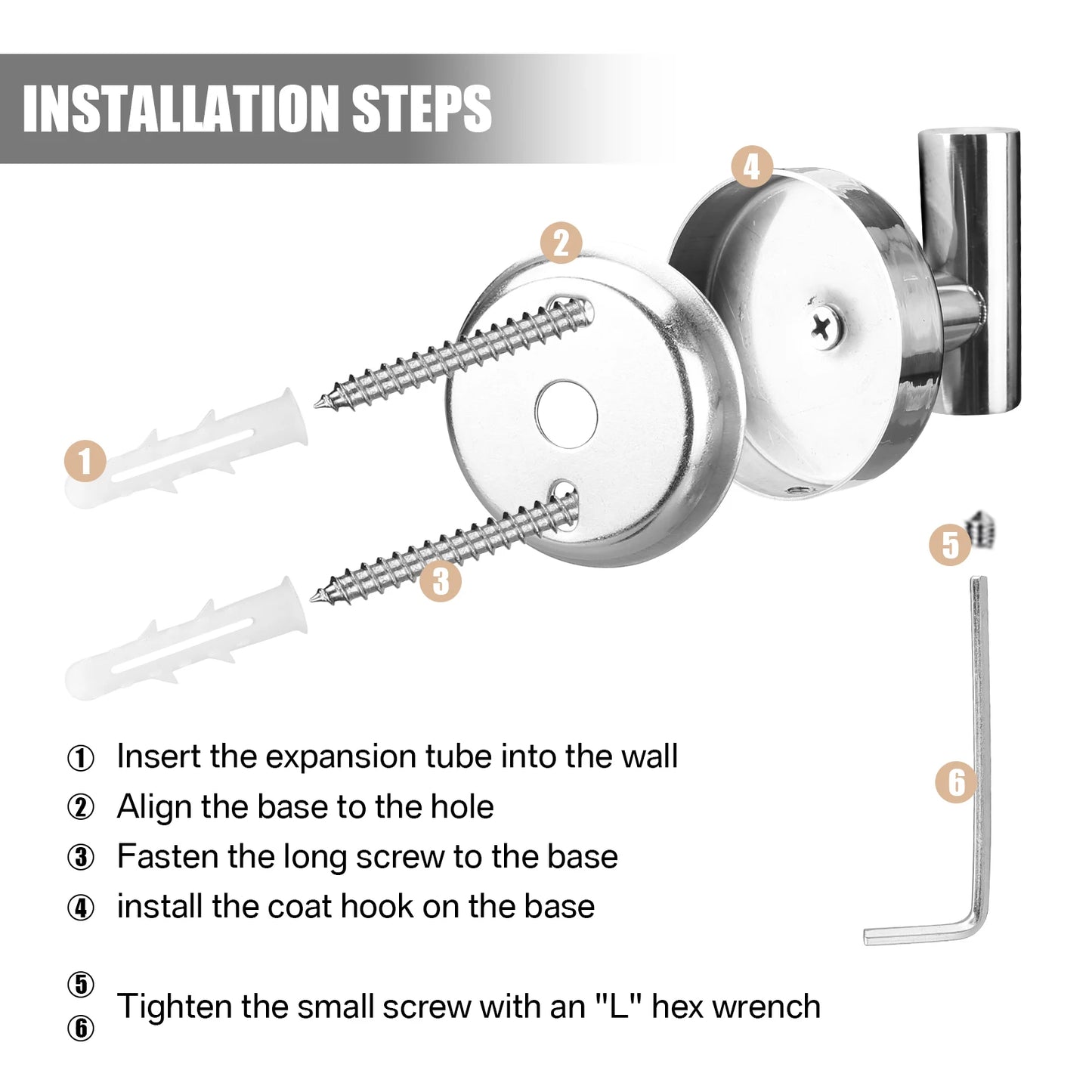 Reusable Stainless Steel Hook Bathroom Wall Mount Hooks Kitchen Bedroom Wall Hanger Robe Coat Holder Heavy Duty Towel Tool Peaceful Pleasures Health and Wellness