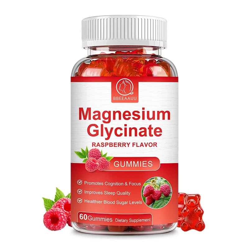 Magnesium Glycinate Gummies – Sleep, Calm & Muscle Support Dietary Supplement Peaceful Pleasures Health and Wellness 60pcs 1bottle United States