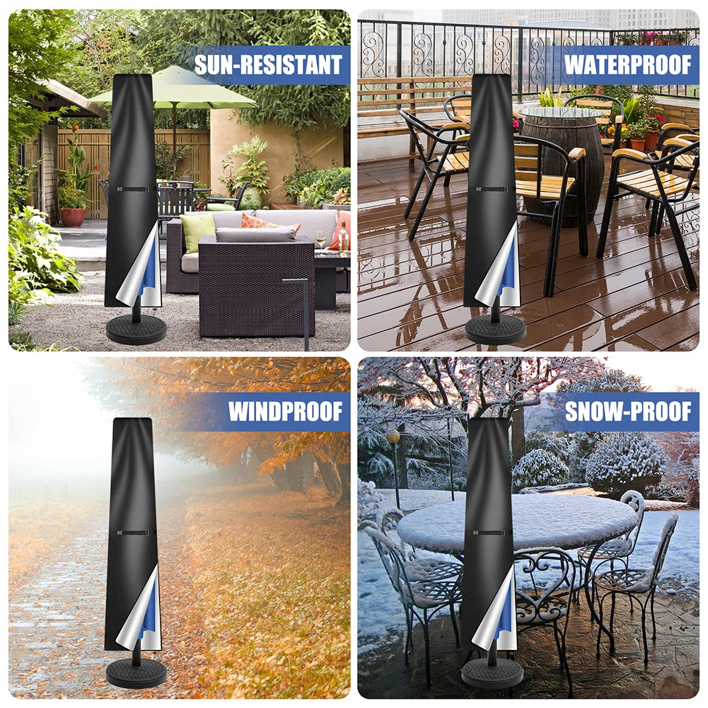 Waterproof Garden Parasol Cover UV & Windproof with Zipper