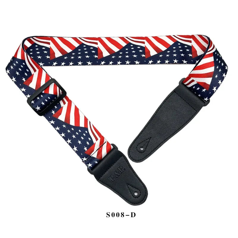 PP Guitar Strap Electric Wood Heat Transfer Musical Instrument Printed