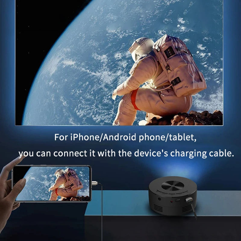 Portable Mini Projector 1920*1080P HD Projector Home Cinema Outdoor Camping Projection For IPhone Xiaomi IPad Android Peaceful Pleasures Health and Wellness