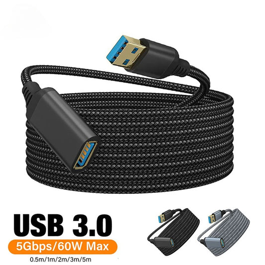 Nylon Braided USB 3.0 Extension Cable 5Gbps Male to Female 1–5M USB Extension Cable Peaceful Pleasures Health and Wellness
