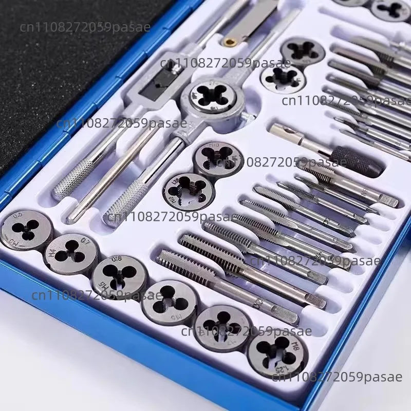 40-Pc SAE Tap & Die Set #4–1/2" | Internal & External Threading