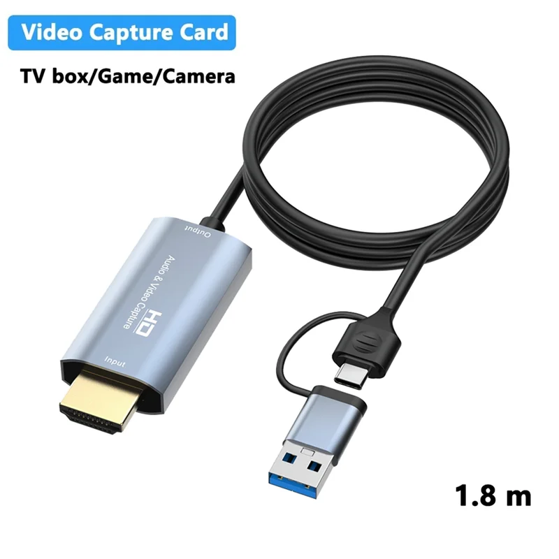 Y51A-4K -Compatible To Type-C+USB Capture Card Mobile Phone Live Audio Video Capture Card 1.8M Peaceful Pleasures Health and Wellness