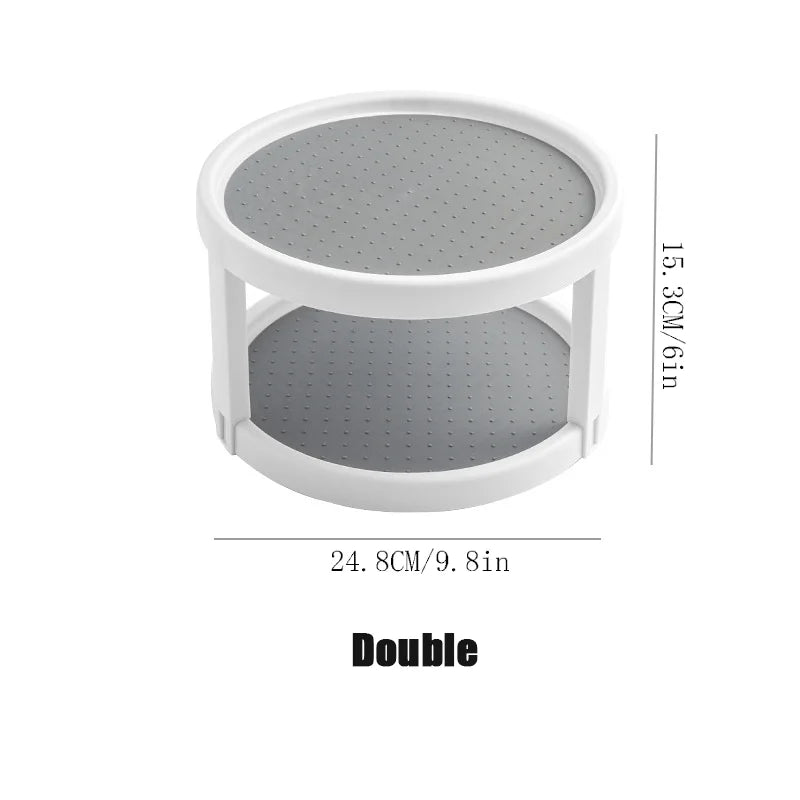 360° Rotating Spice Rack Turntable | Non-Skid Kitchen Organizer