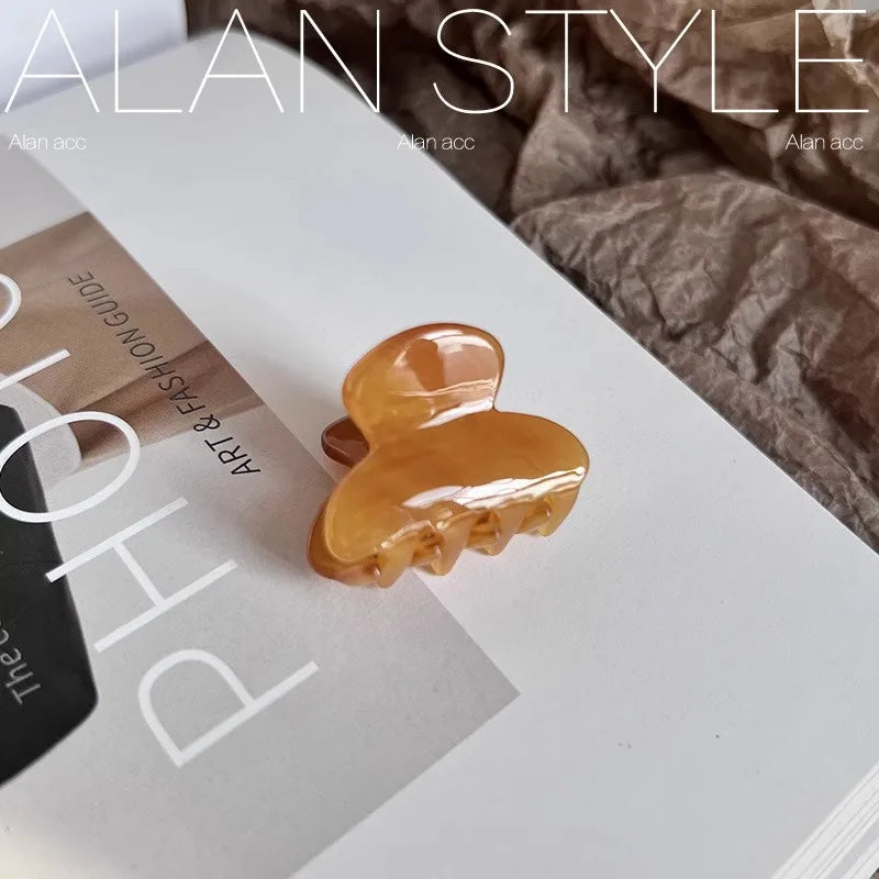 New Sweet Small Mini Hair Claws Acetate Hair Clips for Women Girl Barrettes Crab Clamp Ponytail Hairpin Fashion Accessories Peaceful Pleasures Health and Wellness Caramel