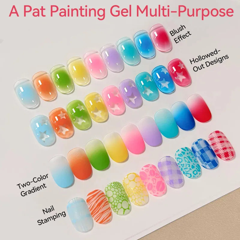 4-in-1 16 Color Nail Art Gel | Gradient Ombre Blush Polish