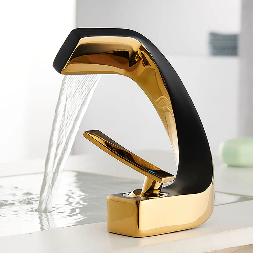 AOGUTU Black Basin Faucet | Single Hole Deck Mount Mixer Tap