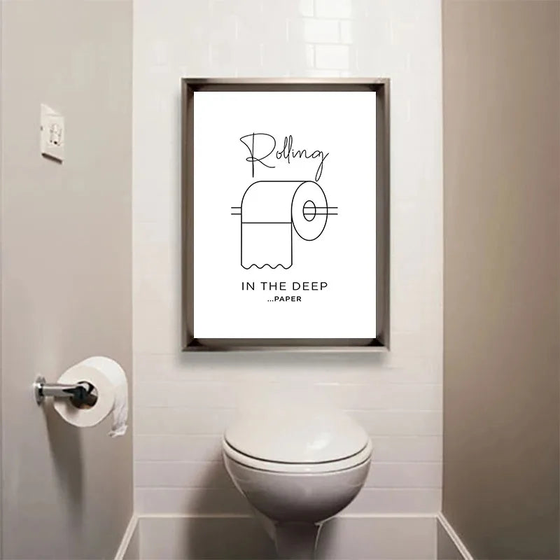 Funny Music Lover Bathroom Humor Quote Canvas Wall Art