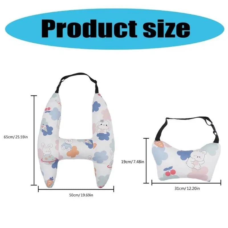 Kids H-Shaped Car Travel Pillow – Neck & Head Support