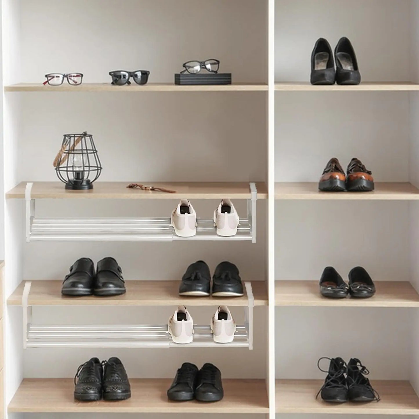 Expandable Closet Shoe Rack Adjustable Storage Organizer for Garage Dorm Room Hallway Entrance Entryway College Supplies Peaceful Pleasures Health and Wellness
