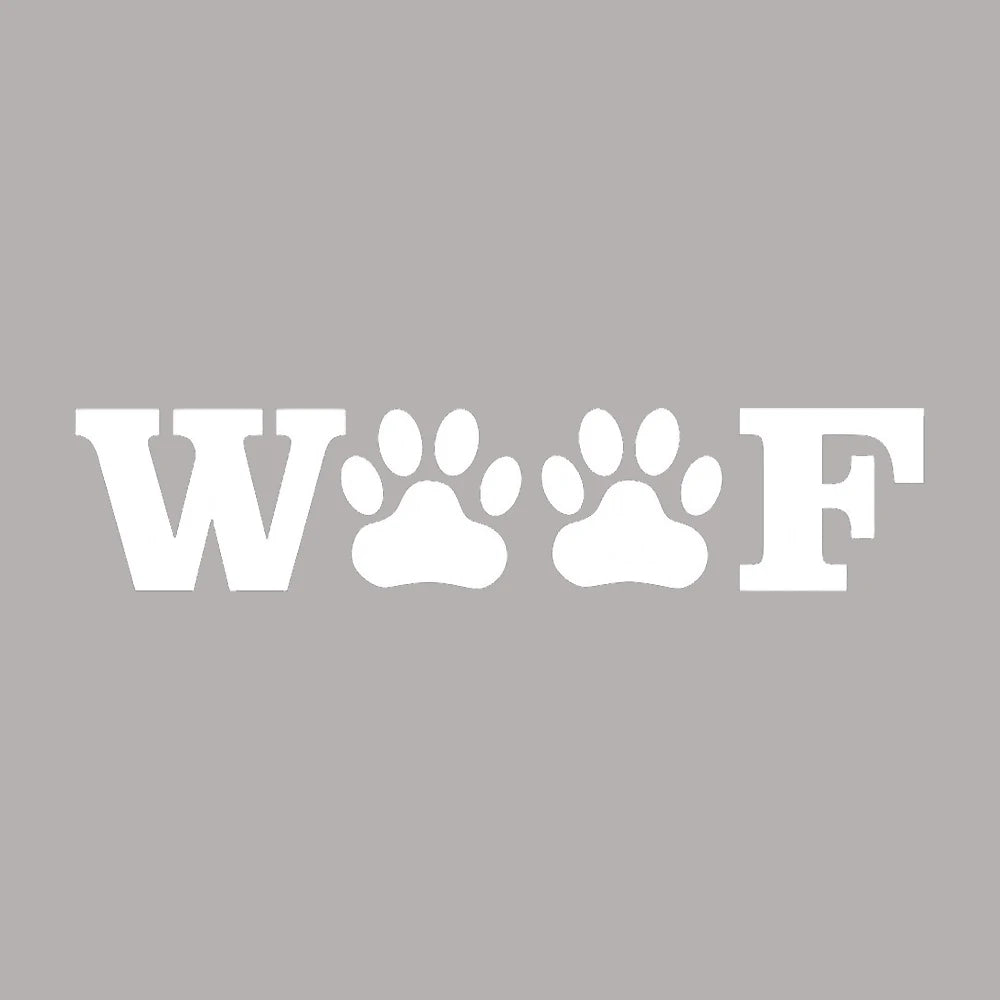 20cm WOOF Paw Sticker Vinyl Decal Dog Puppy Cute For Car Peaceful Pleasures Health and Wellness
