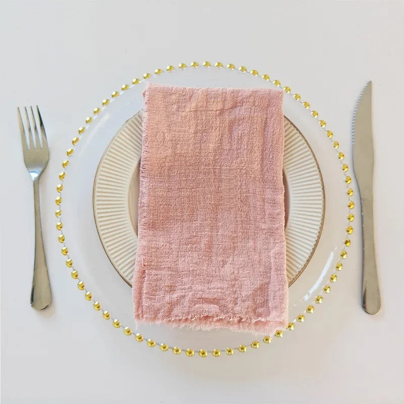 Cotton Fringed Napkins for Weddings, Dinners & Events | 32×32cm