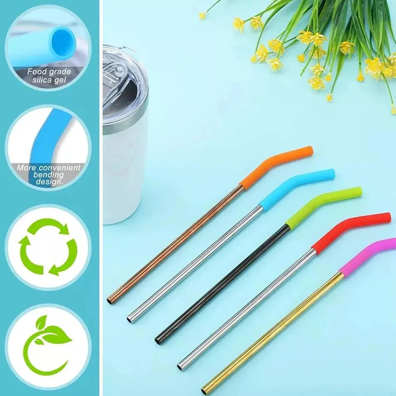 6-Pack Silicone Straw Tip Covers for 9mm Reusable Straws Straw Tip Covers Peaceful Pleasures Health and Wellness