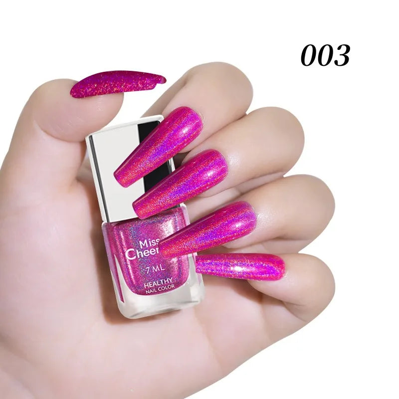 Holographic Nail Polish 7ml – Multichrome Rainbow Glitter Lacquer