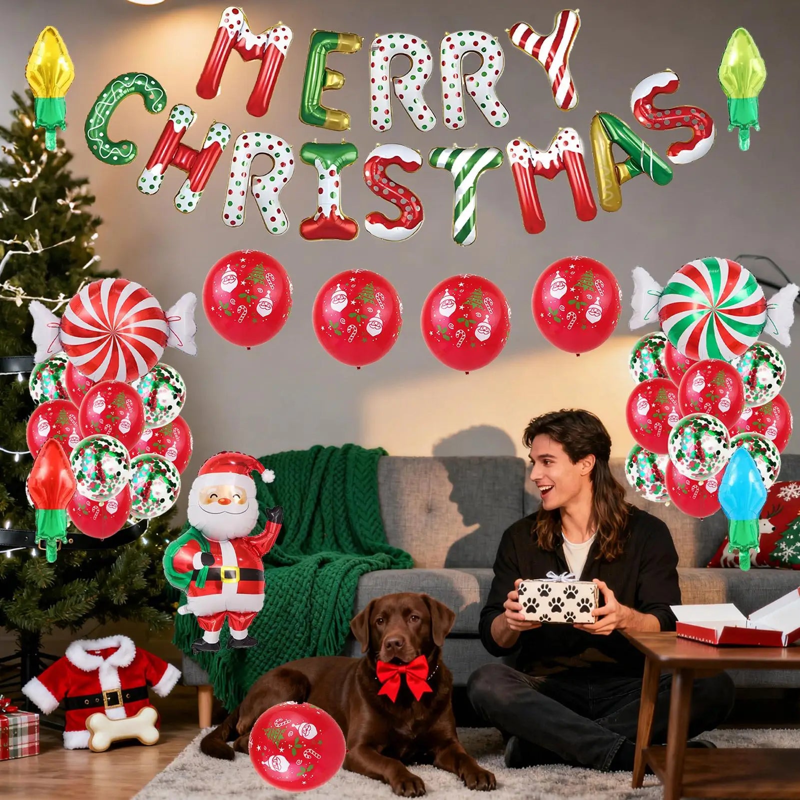 Christmas Balloon Set – 33-Piece Festive Holiday Party Decor Holiday Balloon Set Peaceful Pleasures Health and Wellness