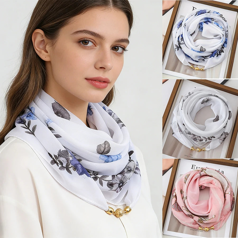 Women's Lightweight Chiffon Satin Scarf – Hair Wrap & Neck Cover Chiffon Head Scarf Peaceful Pleasures Health and Wellness