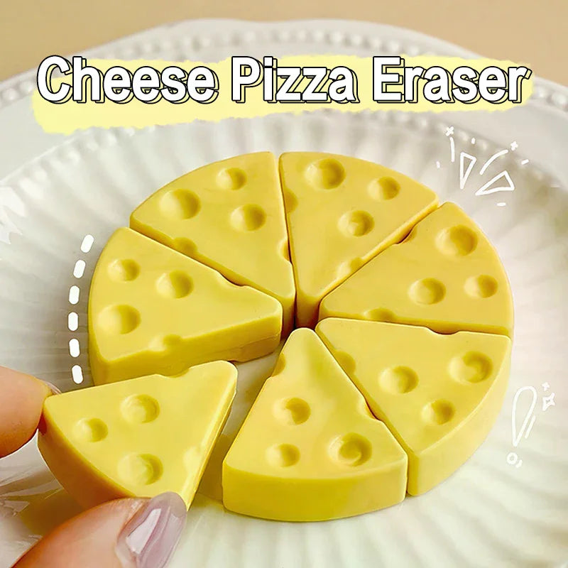 Cheese-Shaped Novelty Eraser Set – 7-Pack TPR School Erasers