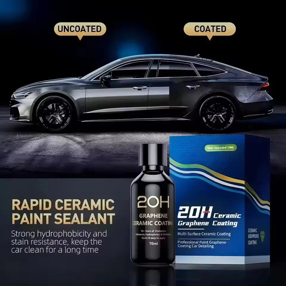 Graphene Ceramic Coating 20H with Self Healing and UV Track Technology Car Detailing Professionals 10+ Years of Protection Peaceful Pleasures Health and Wellness