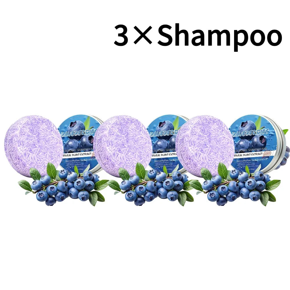 Blueberry Shampoo & Hair Conditioner Bar - Plant Essential Oil Soap,Oil Control Volumizing, Silicone-Free for All Hair Types Peaceful Pleasures Health and Wellness 3A