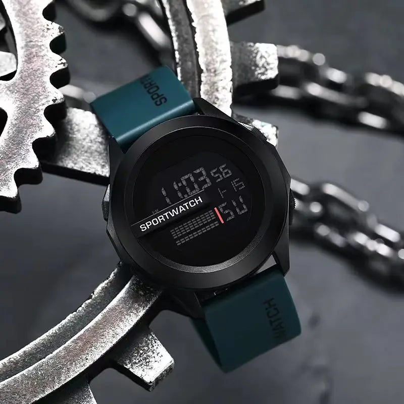 Waterproof Large Dial Men's Sporty Fashion Electronic Watch for Outdoor Adventure Decorative INS Style Peaceful Pleasures Health and Wellness