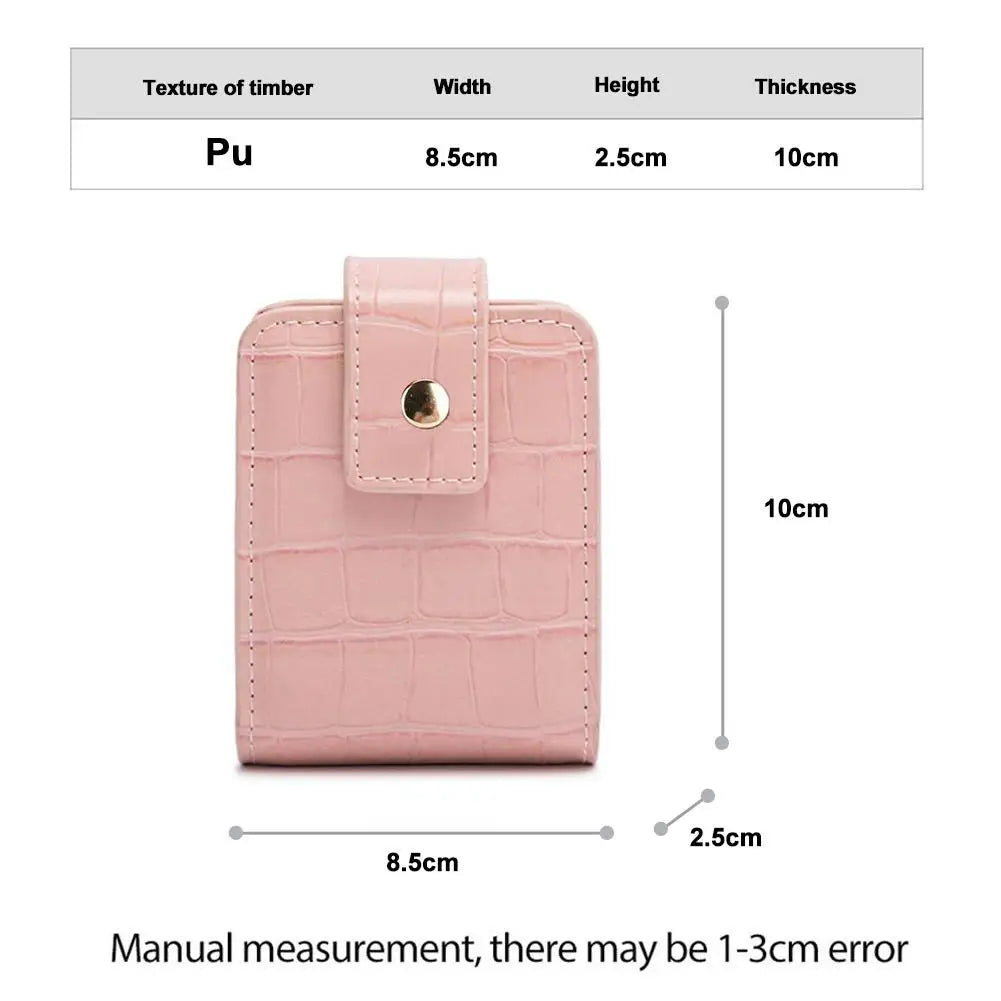 Mini Portable Lipstick Bag With Mirror,Minimalism Small Cosmetic Bag With Button, Crocodile Embossed Women's Makeup Storage Cas Peaceful Pleasures Health and Wellness