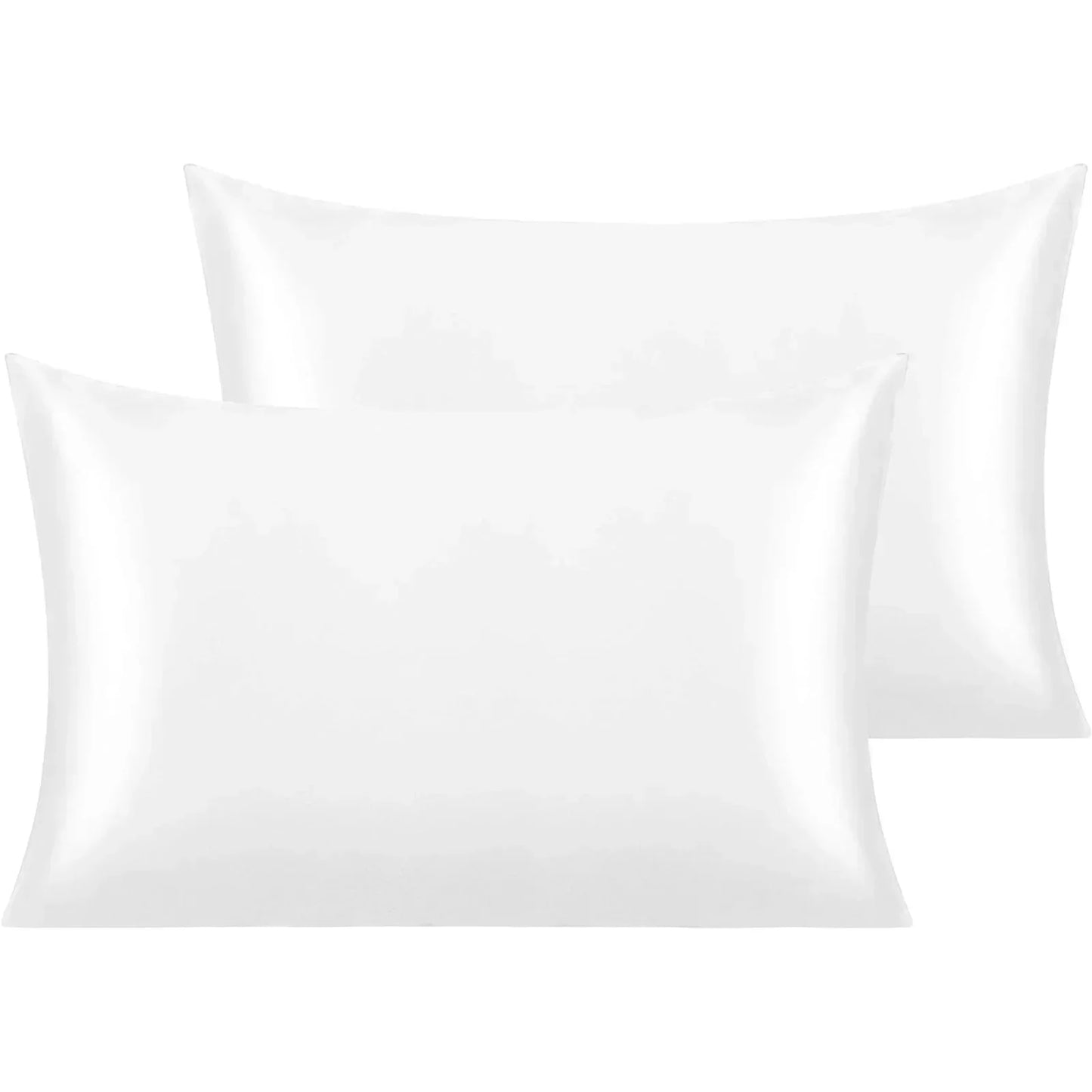 Set of 2/4pc Silky Stain Pillowcase Silky Pillowcase Natural Silk Pillowcase Standard Queen Size Mulberry Silk Pillow Case Peaceful Pleasures Health and Wellness White 51x76cm 4pcs