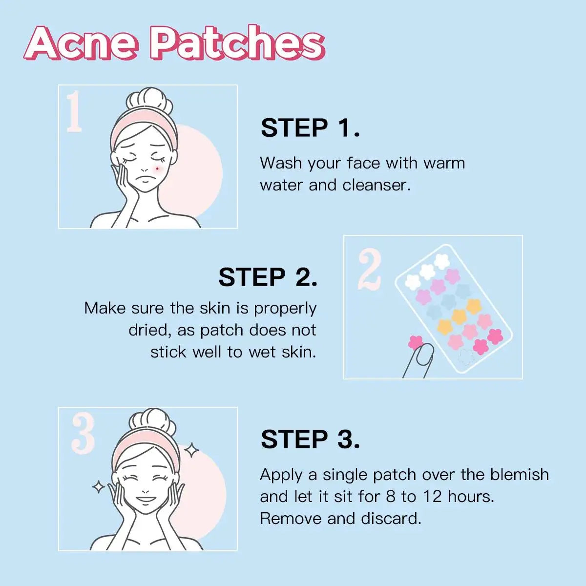 USHAS Flower Hydrocolloid Acne Patches – Breathable & Invisible